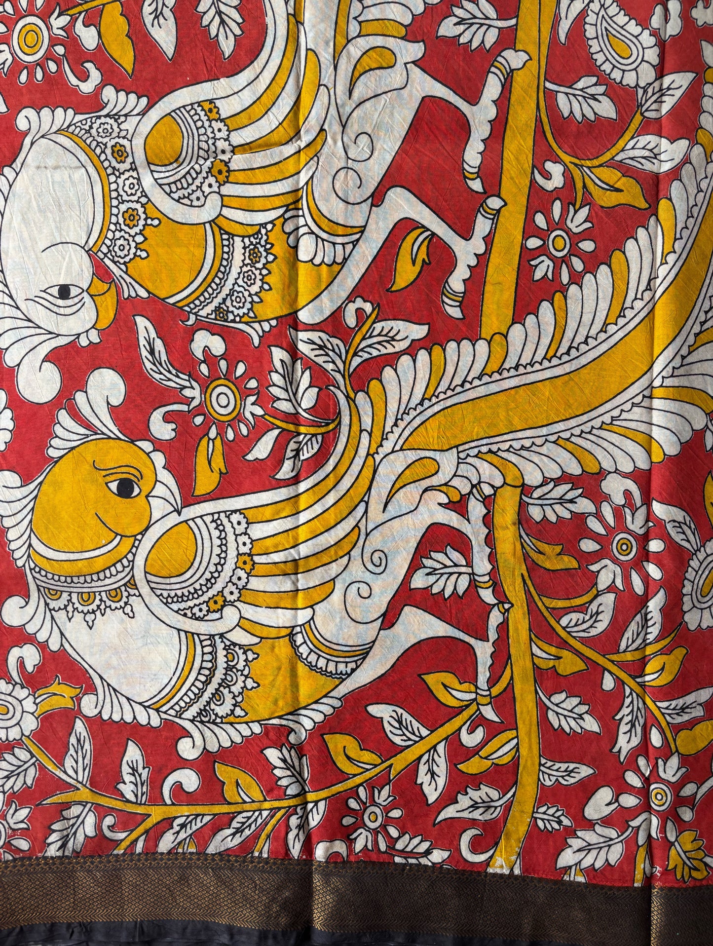 Kalamkari Chennur Silk - Yellow