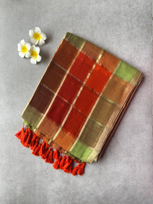 Madras Zari checks mul cotton
