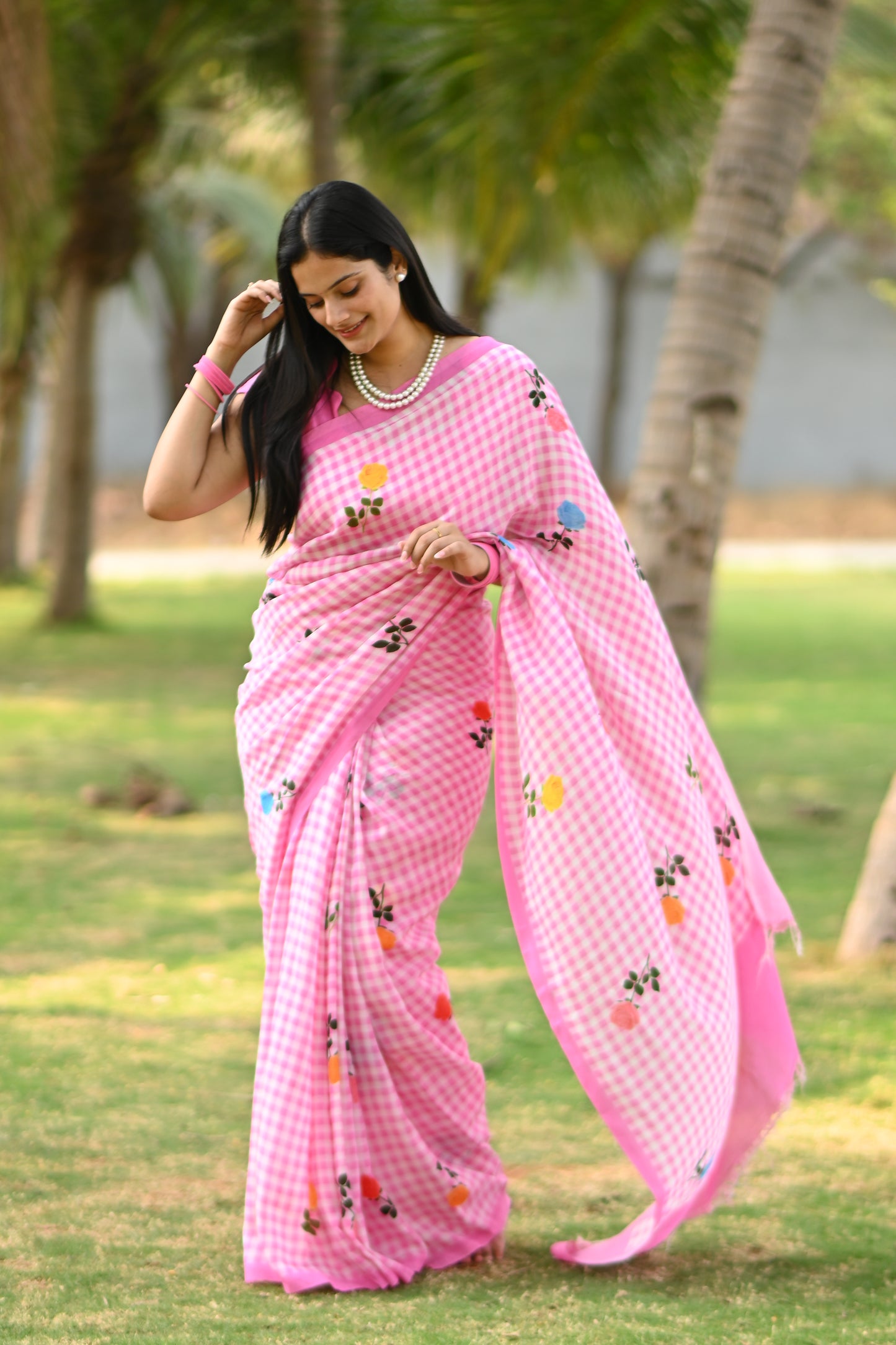 Managalgiri handloom checks digital print