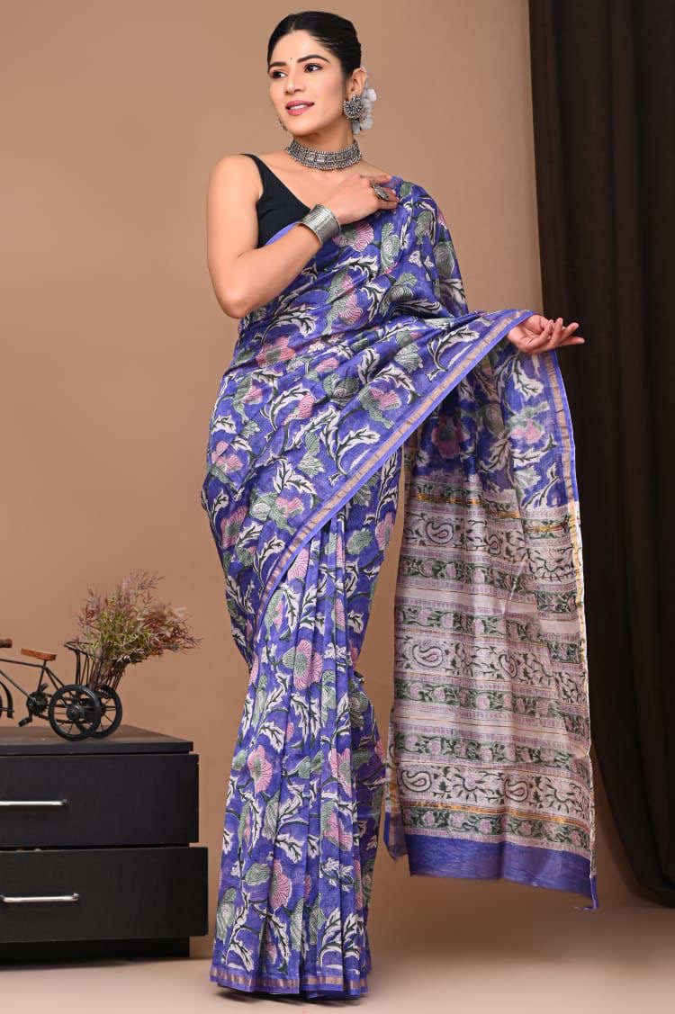 Chanderi Silk Cotton - Purple
