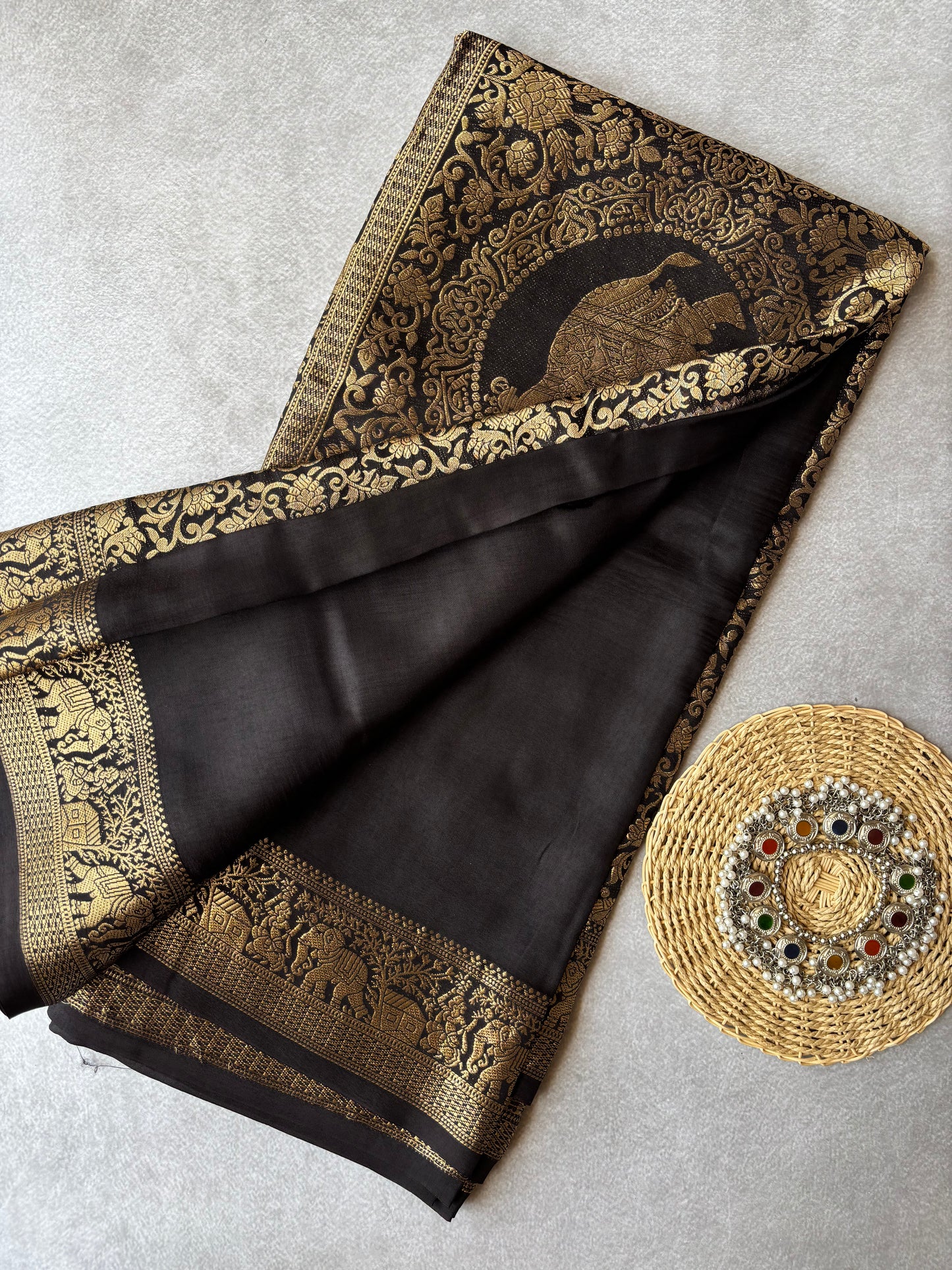 Dola Silk Saree - Black
