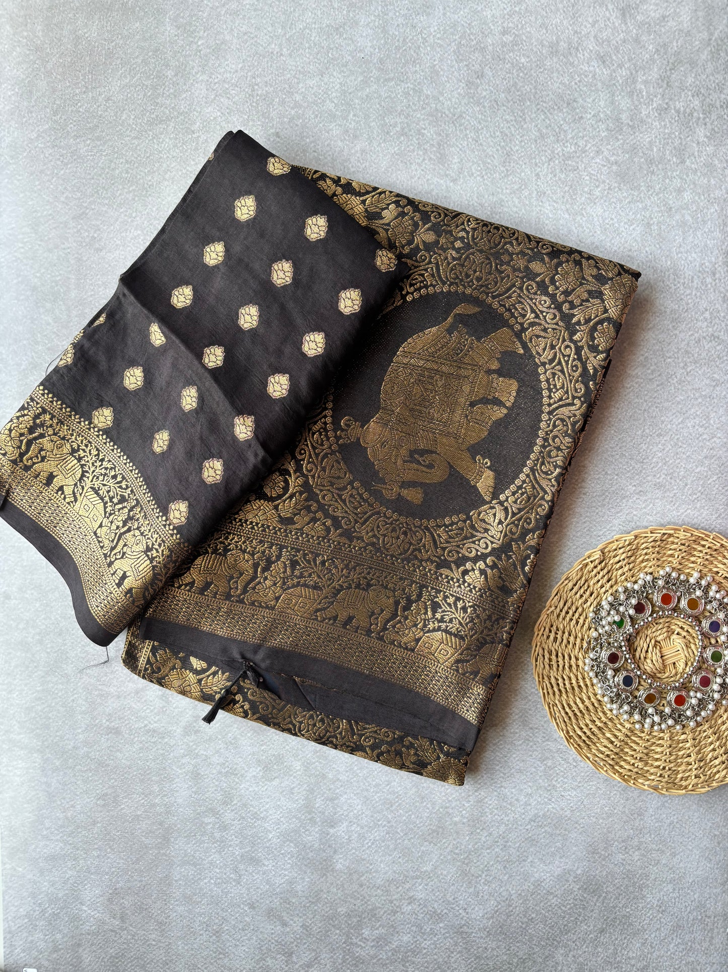 Dola Silk Saree - Black