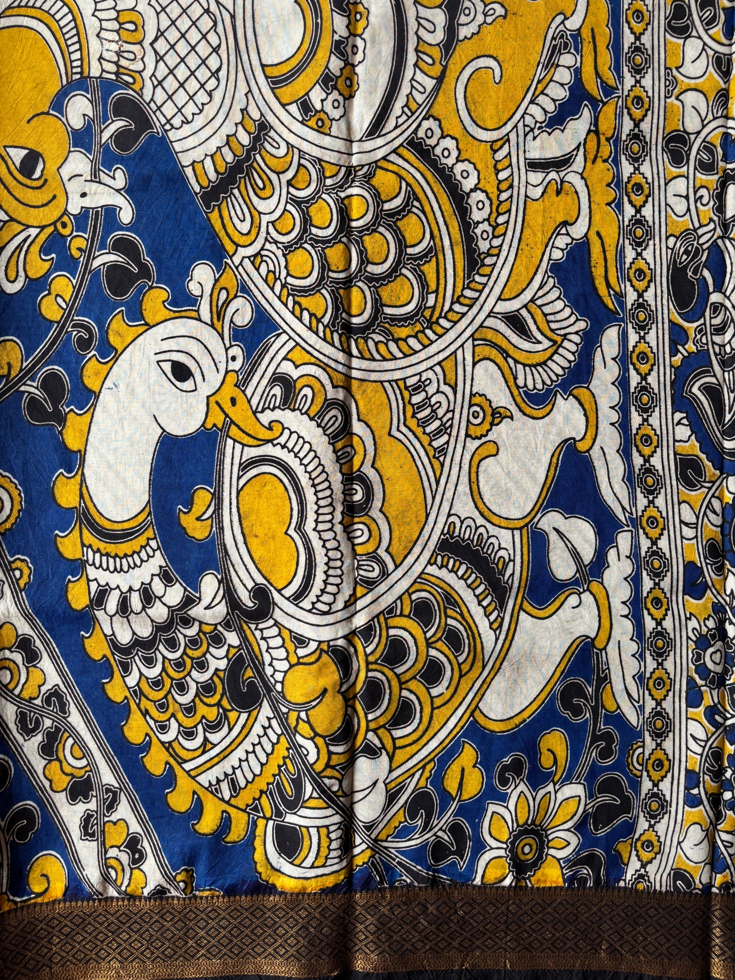 Kalamkari Chennur Silk - Red & Blue
