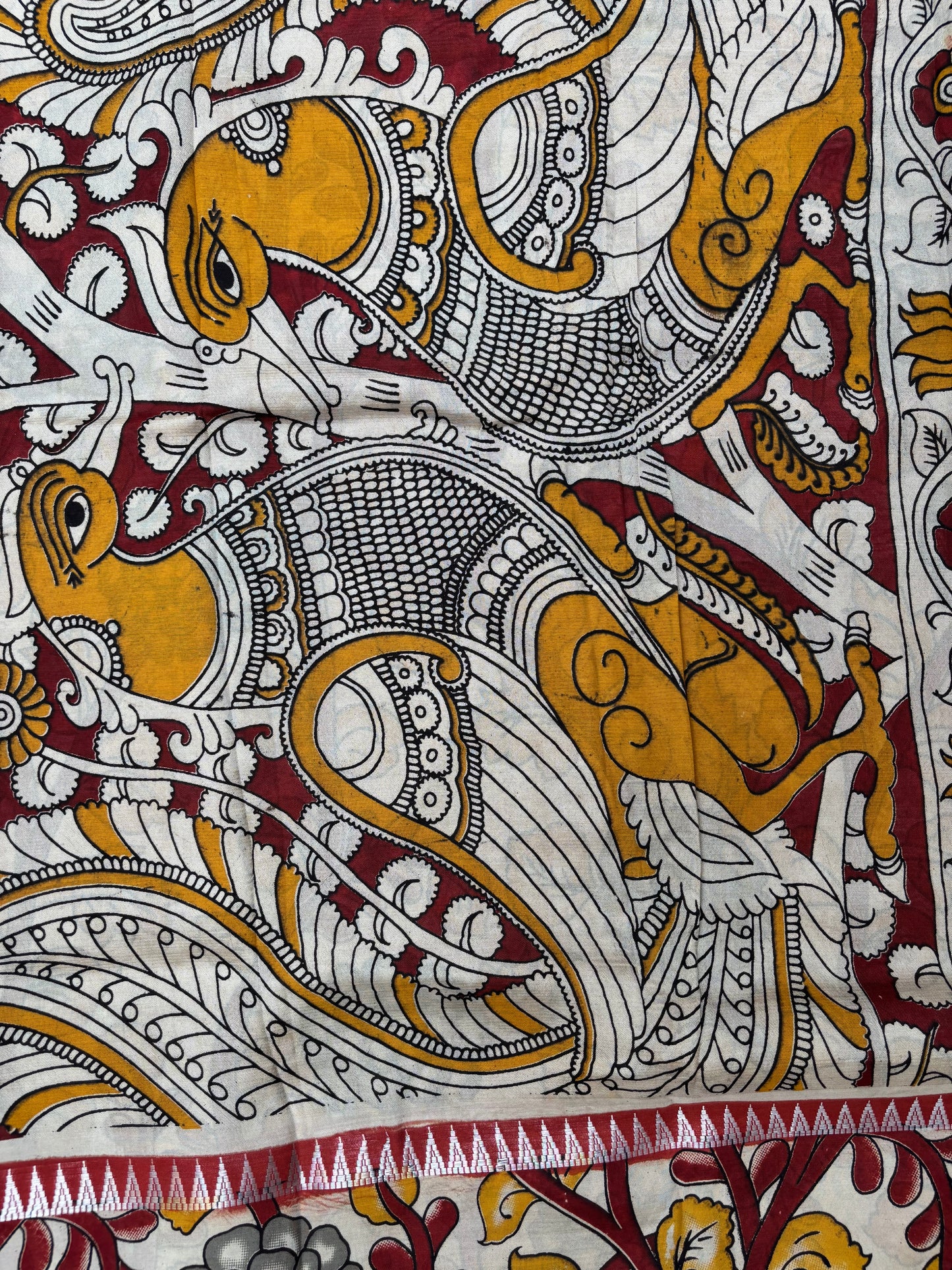 Gap border Premium Kalamkari Chennur Silk