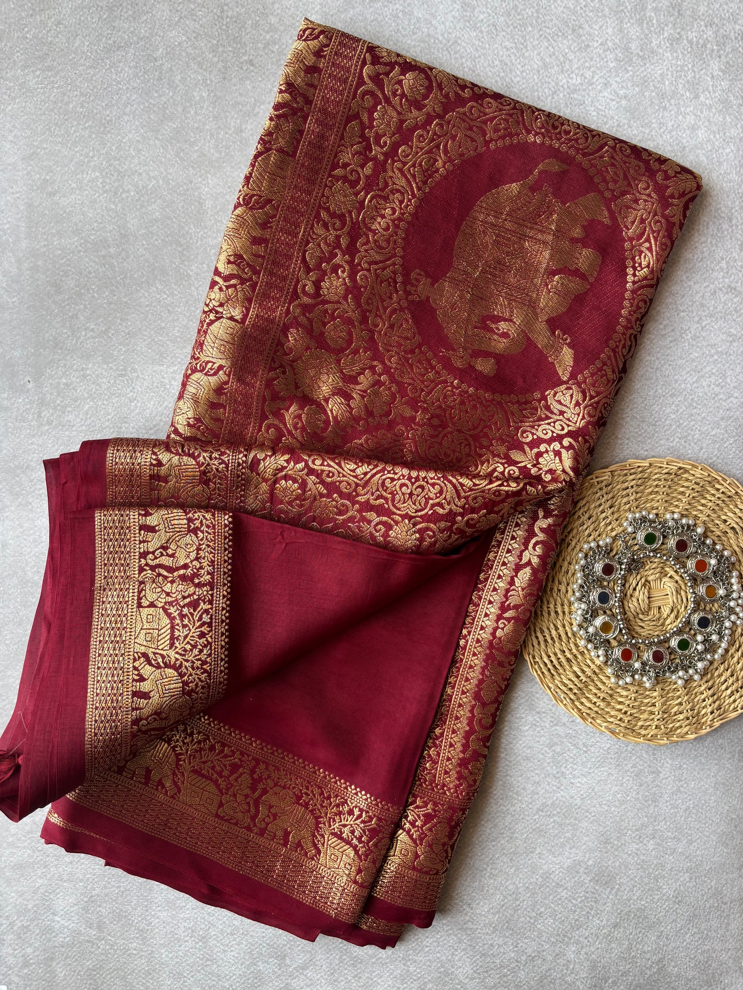 Dola Silk Saree - Maroon