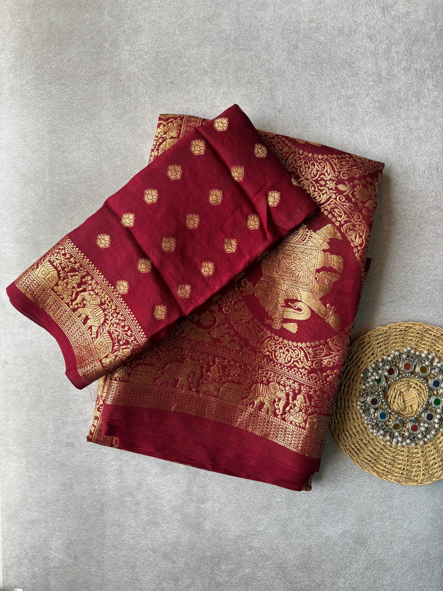 Dola Silk Saree - Maroon
