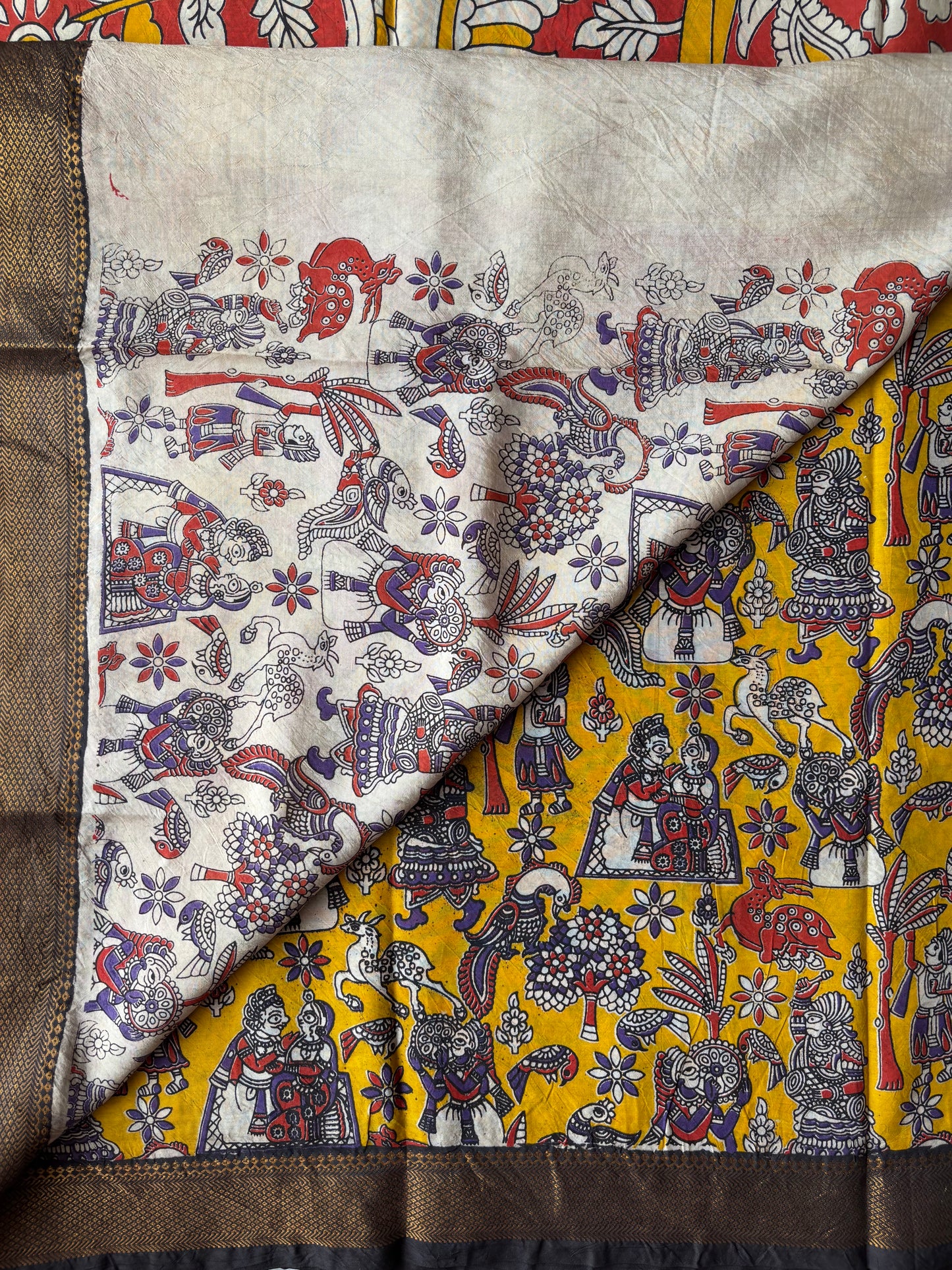Kalamkari Chennur Silk - Yellow
