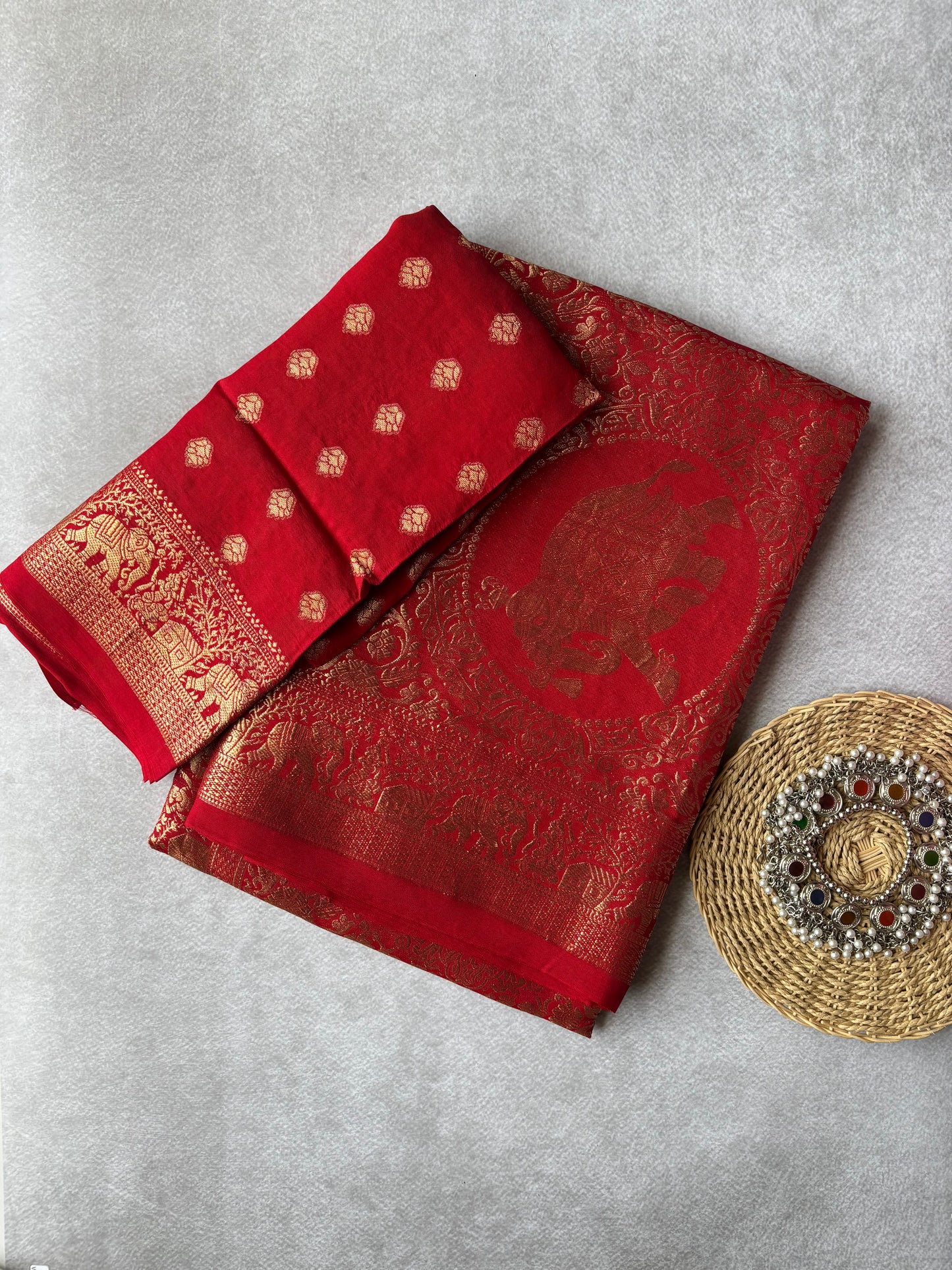 Dola Silk Saree - Red