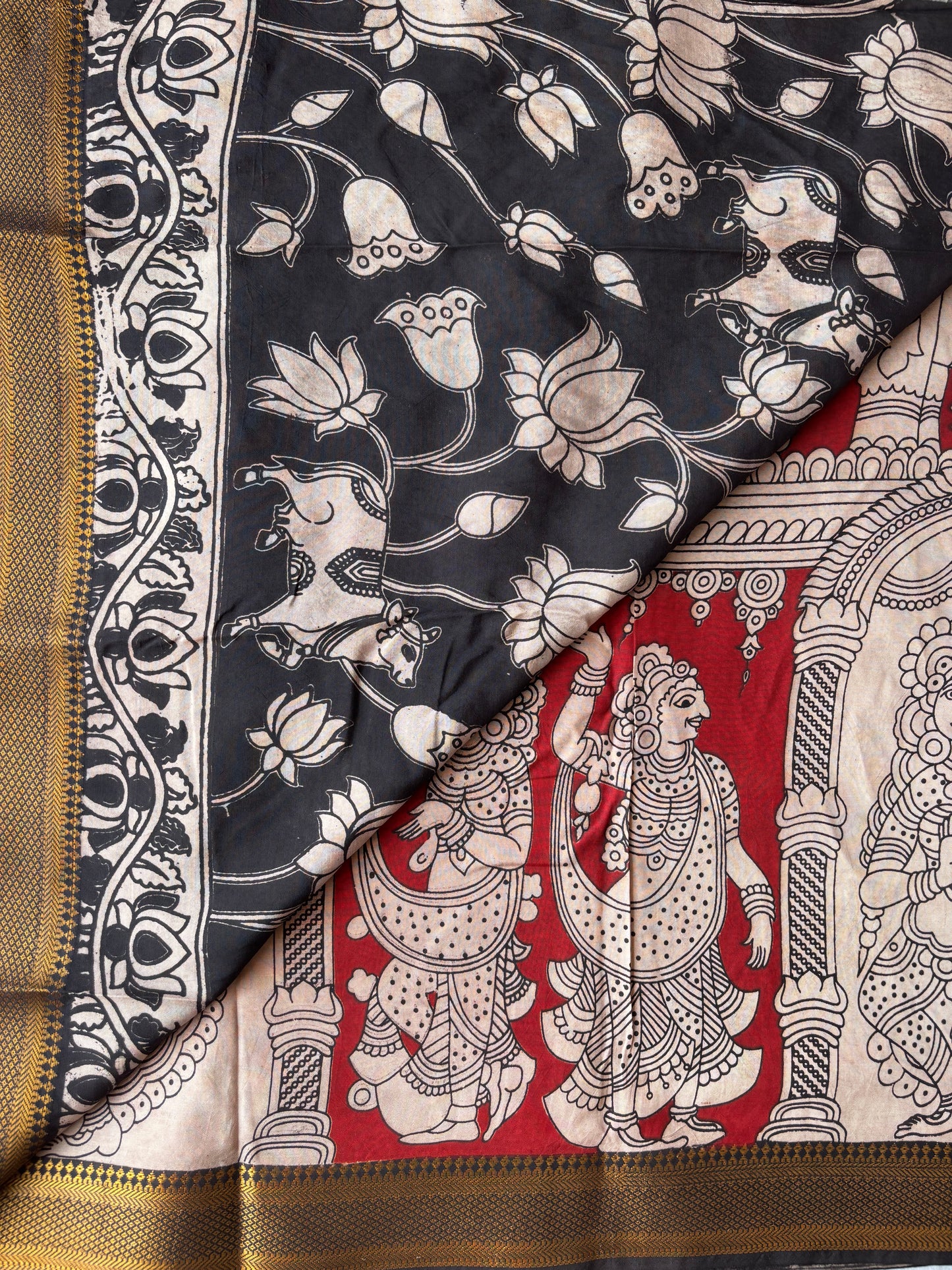 Kalamkari Chennur Silk - Red