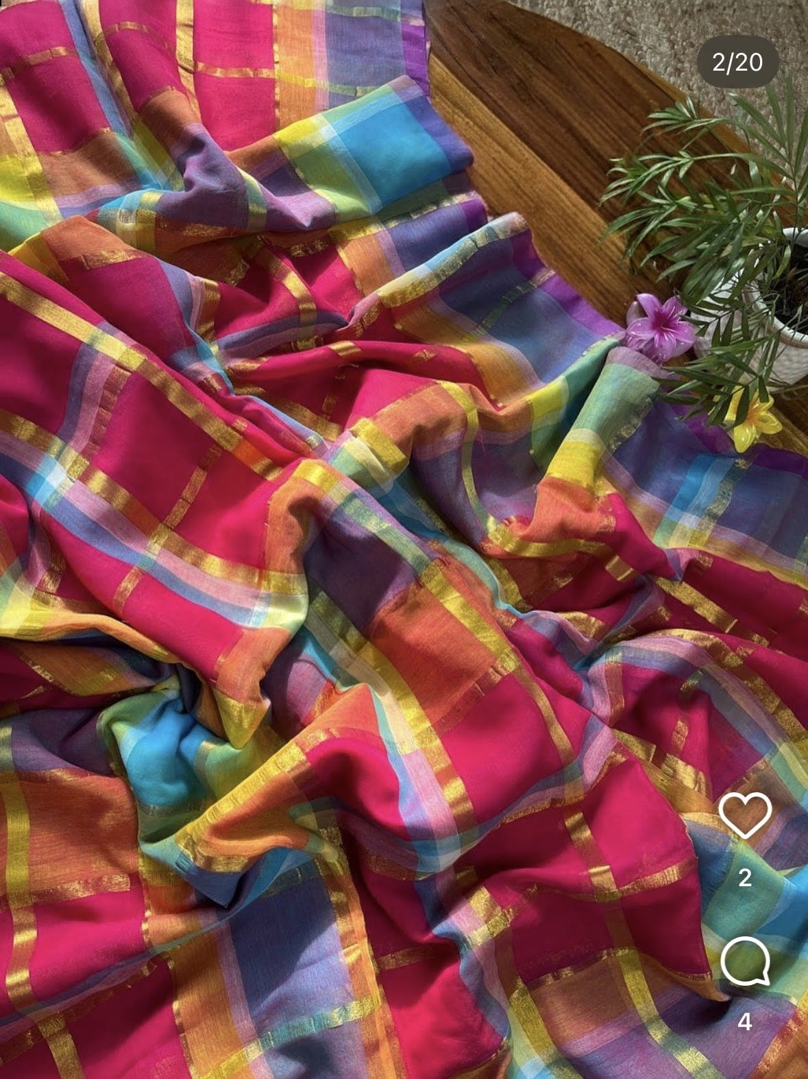Madras Zari checks mul cotton