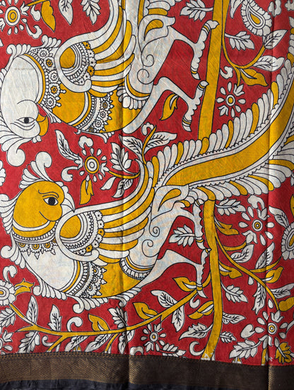 Kalamkari Chennur Silk - Yellow
