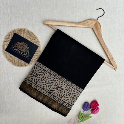 Maheshwari Silk Cotton - Black