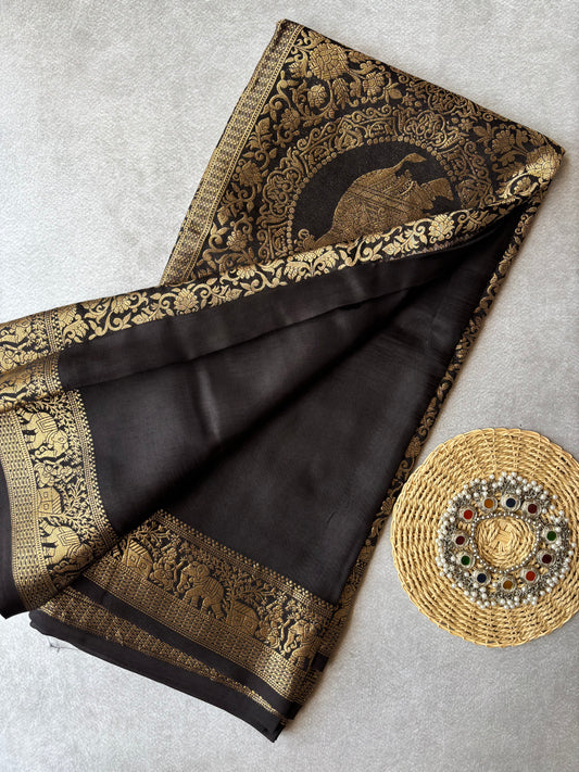Dola Silk Saree - Black
