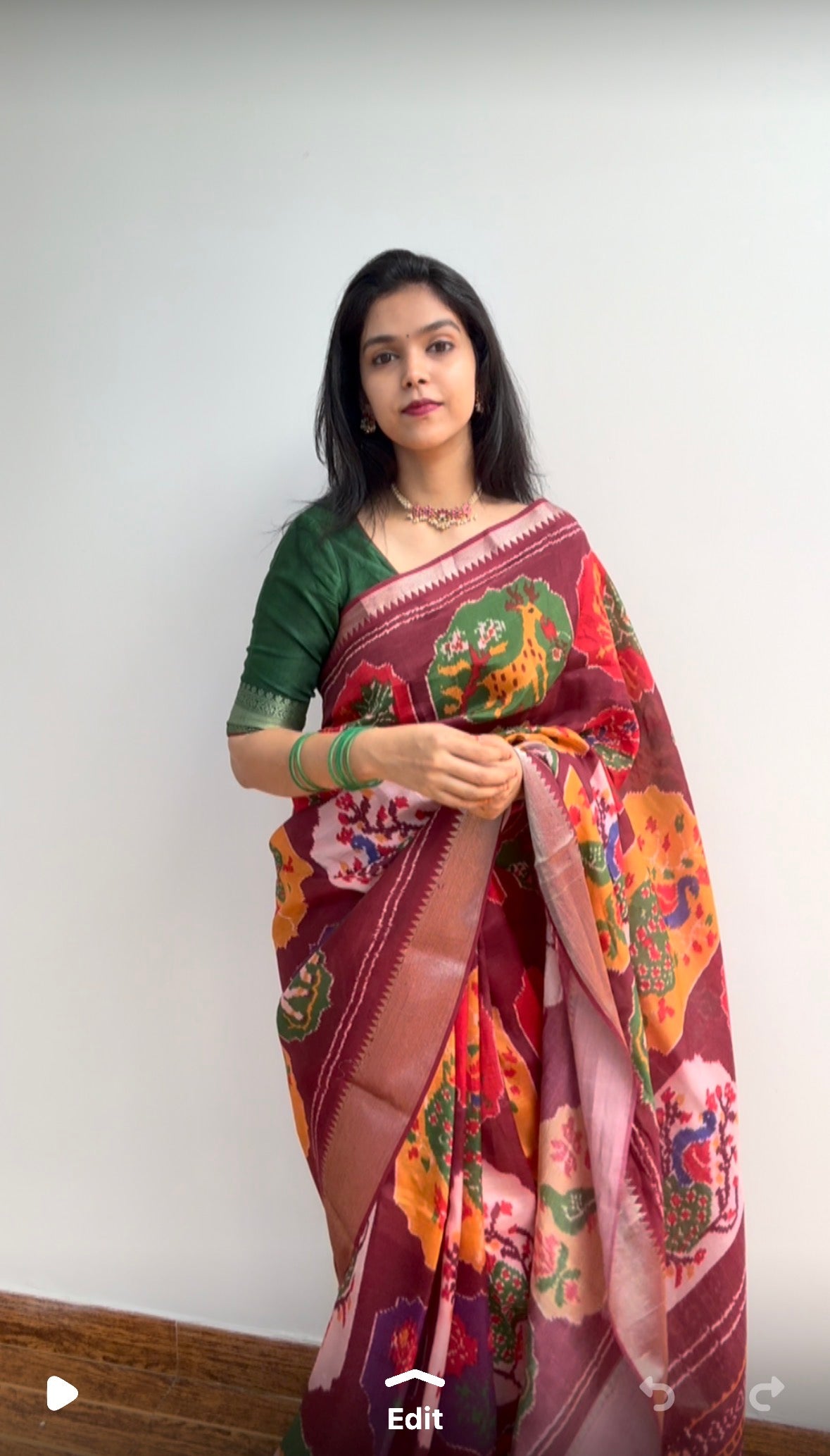 Handloom Mangalagiri Patola Print