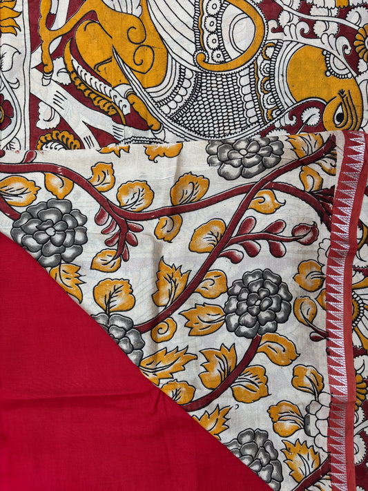 Gap border Premium Kalamkari Chennur Silk
