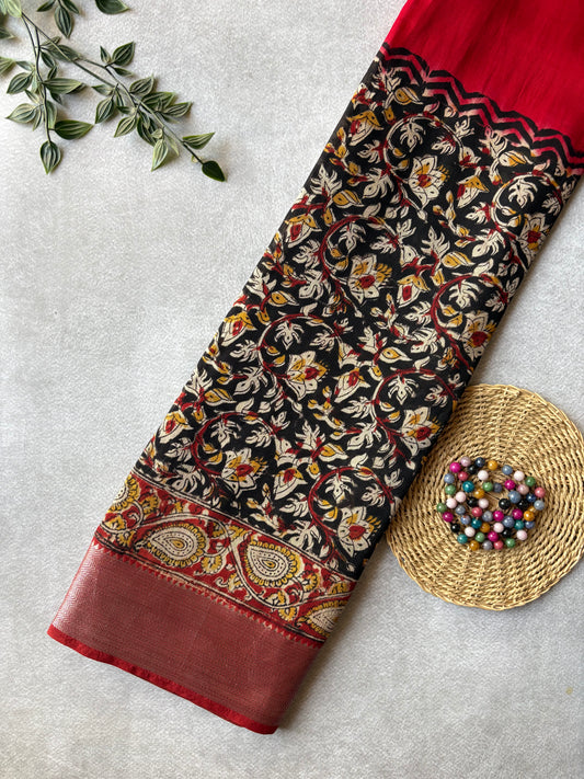 Handblock Kalamkari Chennur Silk
