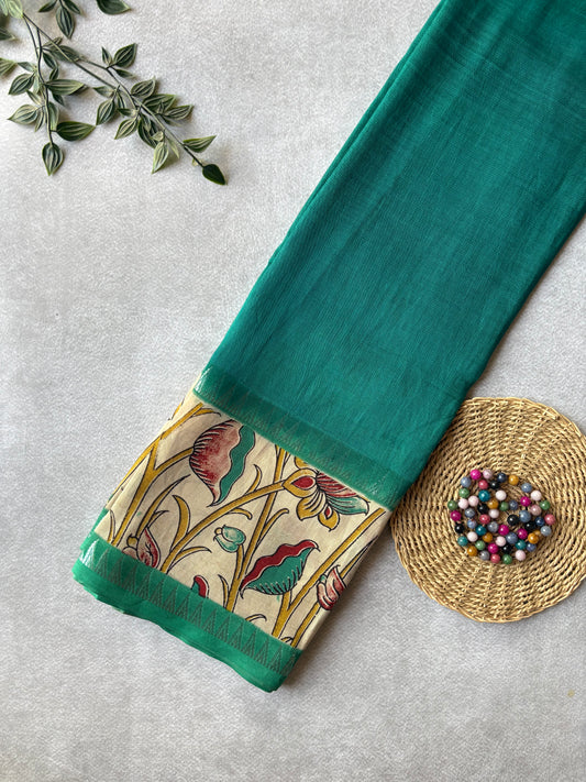 Gap border Premium Kalamkari Chennur Silk