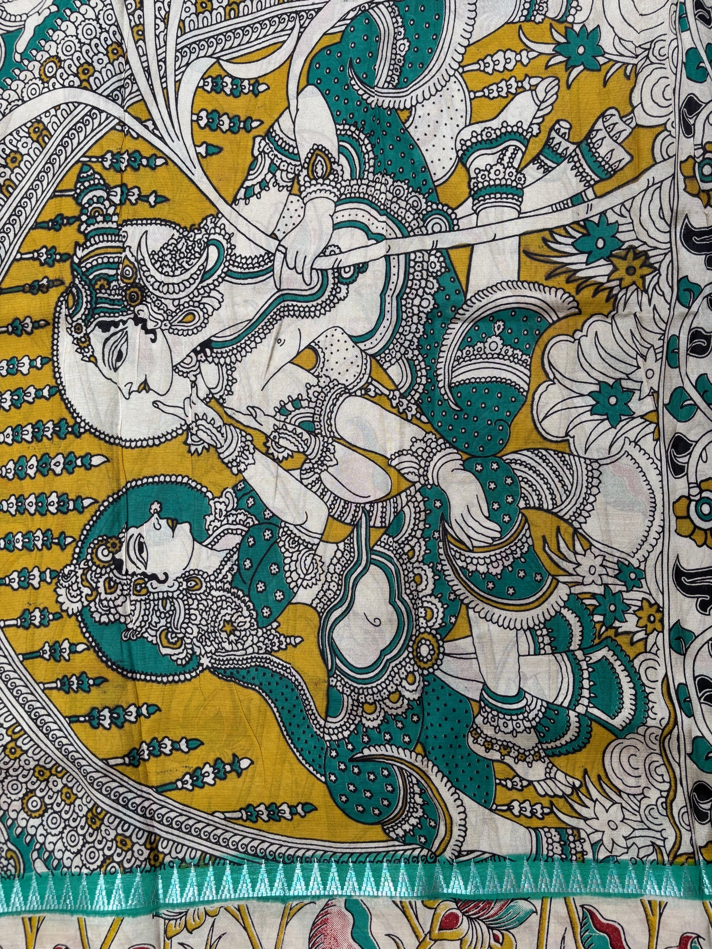Gap border Premium Kalamkari Chennur Silk