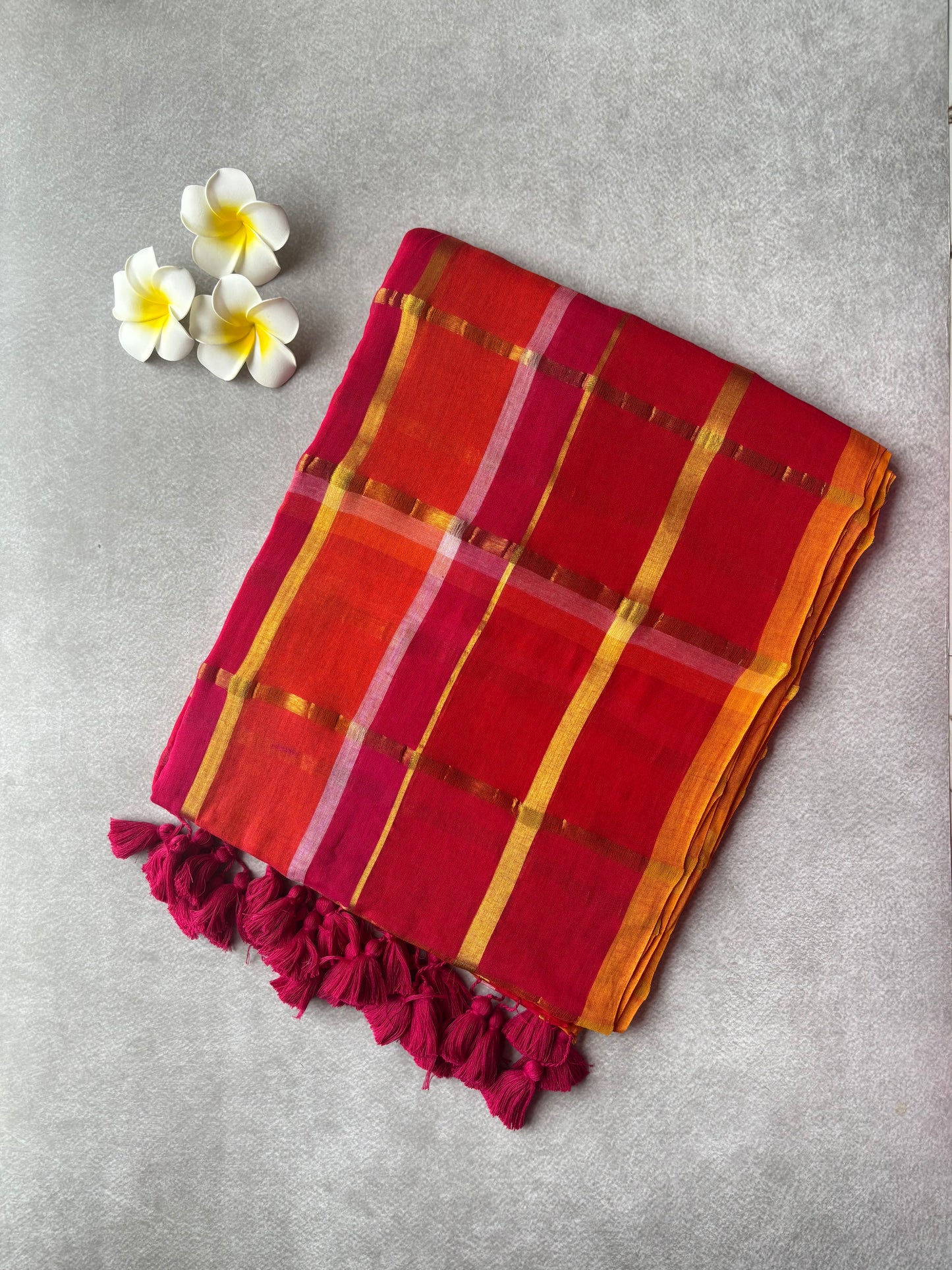 Madras Zari checks mul cotton