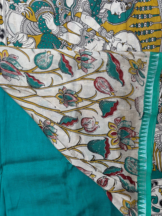 Gap border Premium Kalamkari Chennur Silk