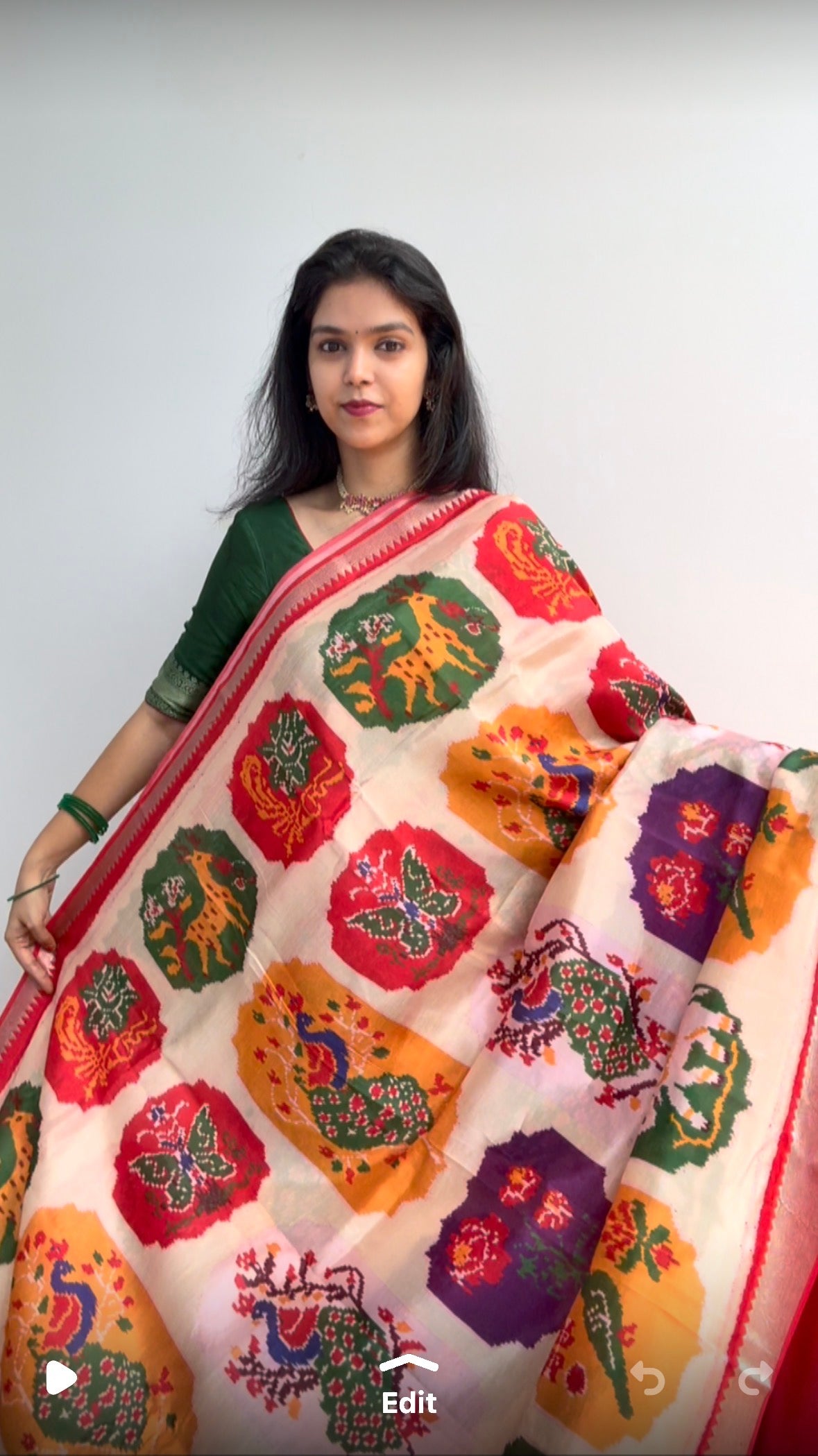 Handloom Mangalagiri Patola Print