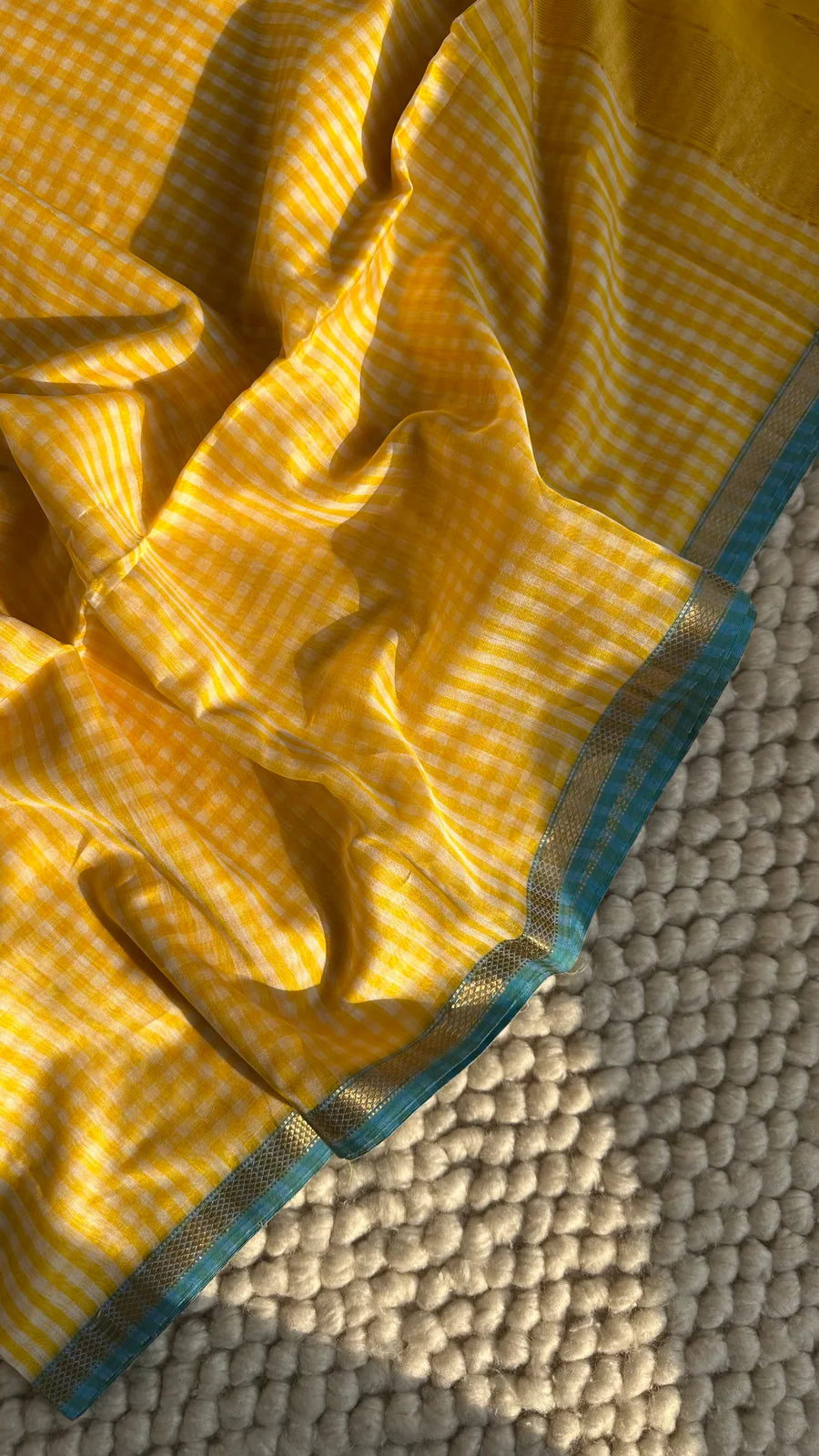 Checks Handwoven Maheshwari Silk cotton