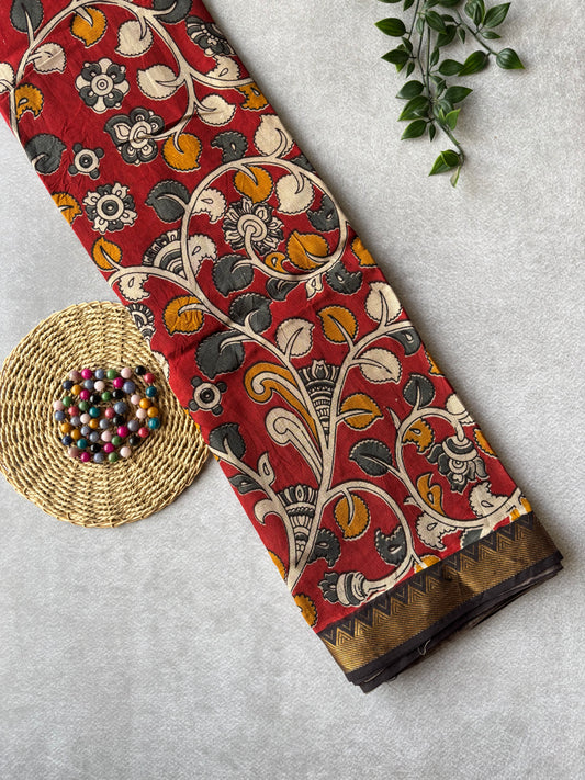 Kalamkari Chennur Silk - Red