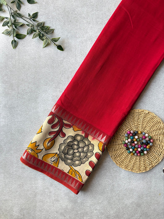 Gap border Premium Kalamkari Chennur Silk
