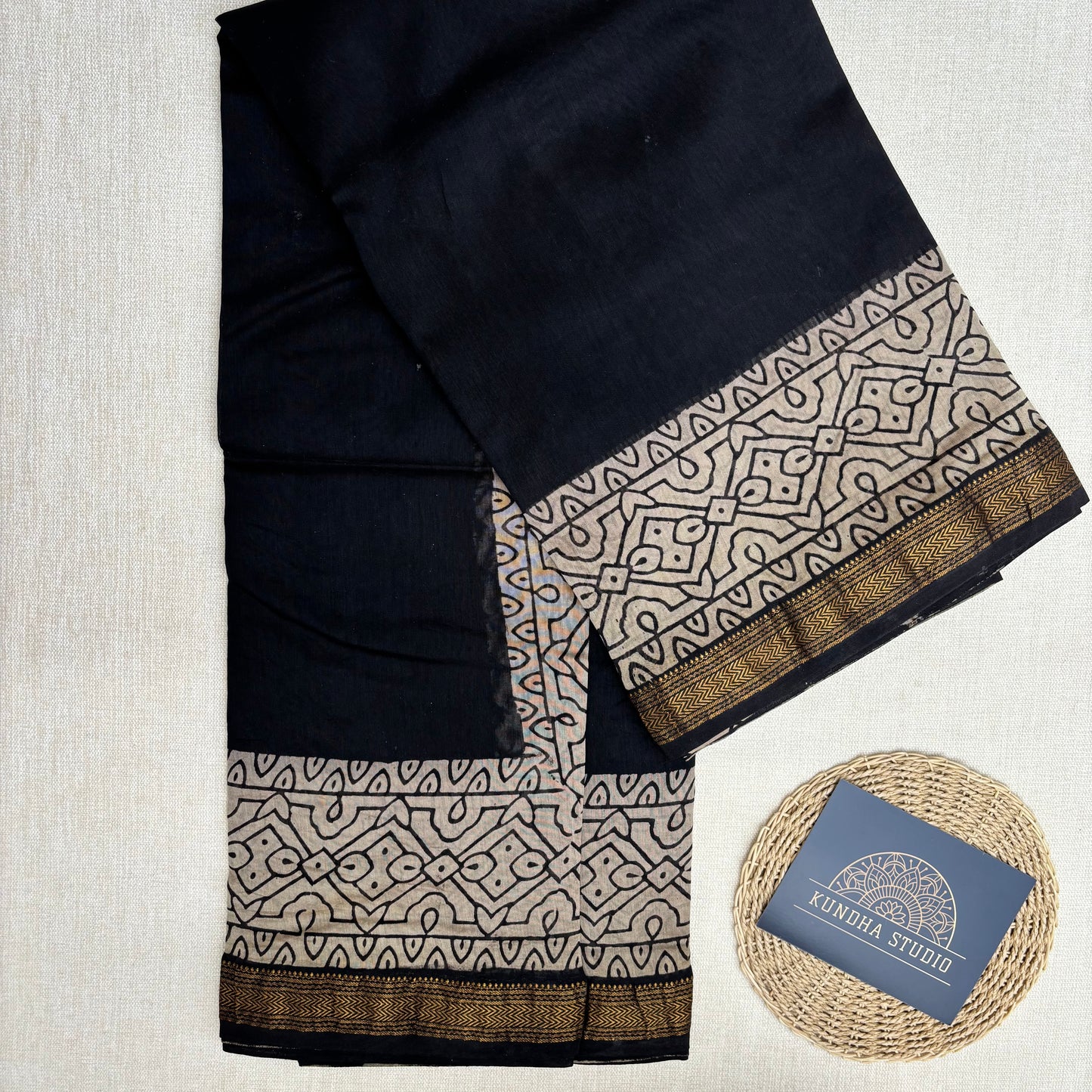 Maheshwari Silk Cotton - Black