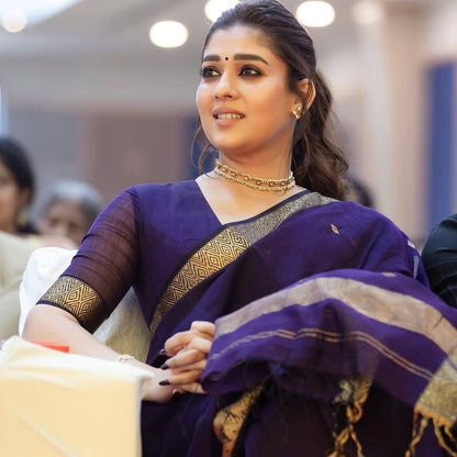 Maheshwari Silk Cotton - Purple - Nayanathara