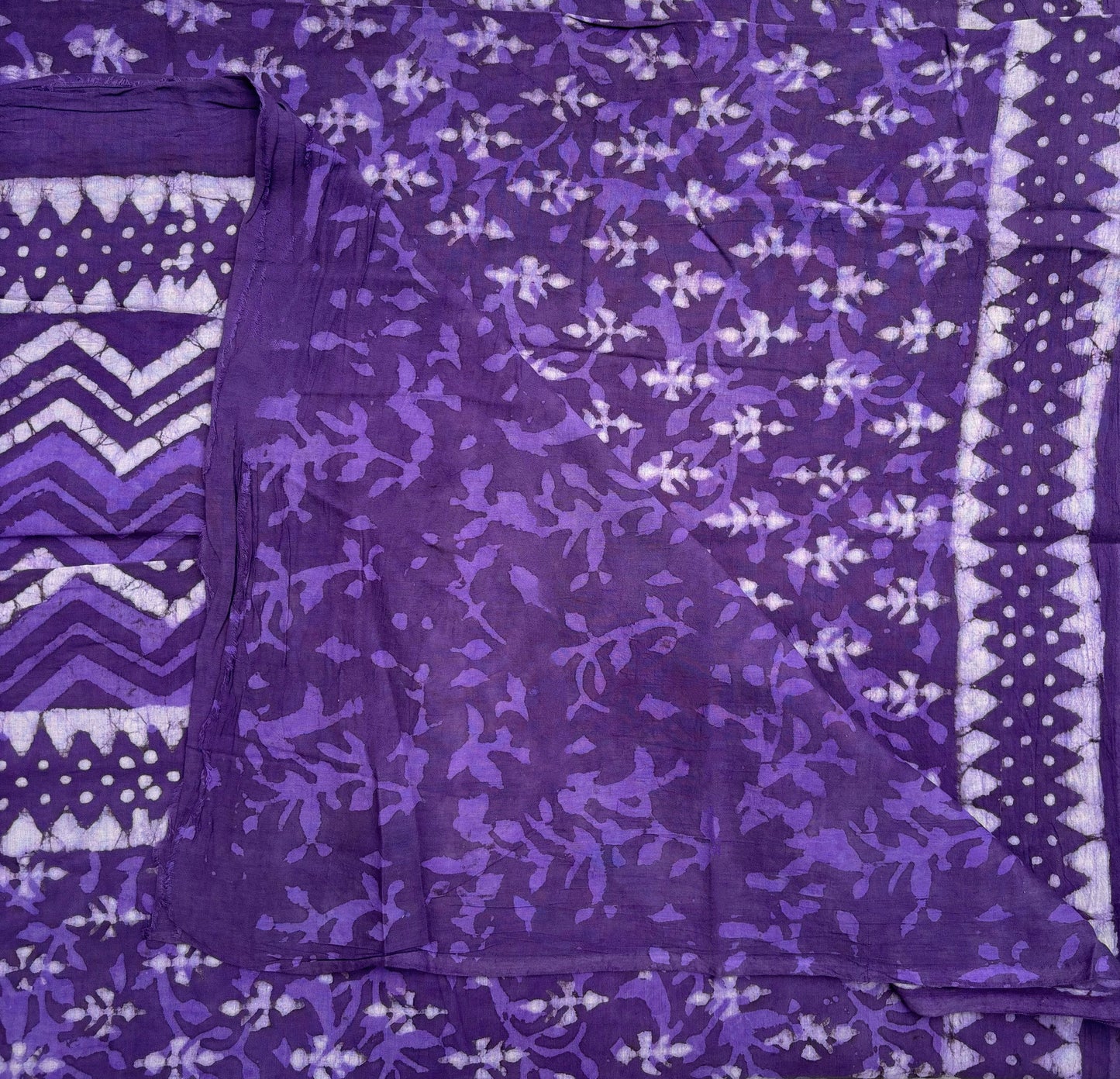 Mul Cotton Handblock - Purple