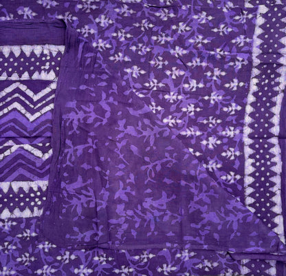 Mul Cotton Handblock - Purple