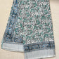 Linen Cotton Block print - White & Green
