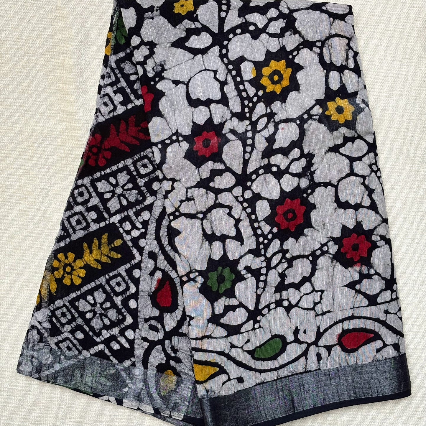 Linen Cotton Block print - Grey