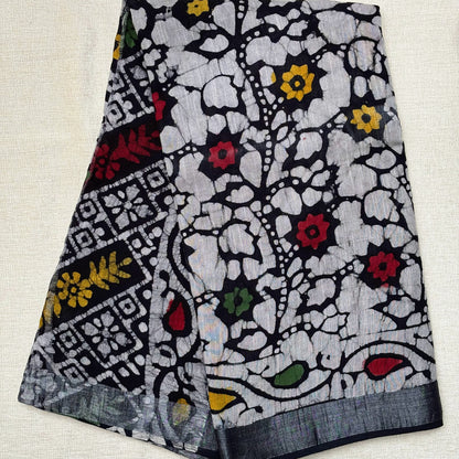 Linen Cotton Block print - Grey