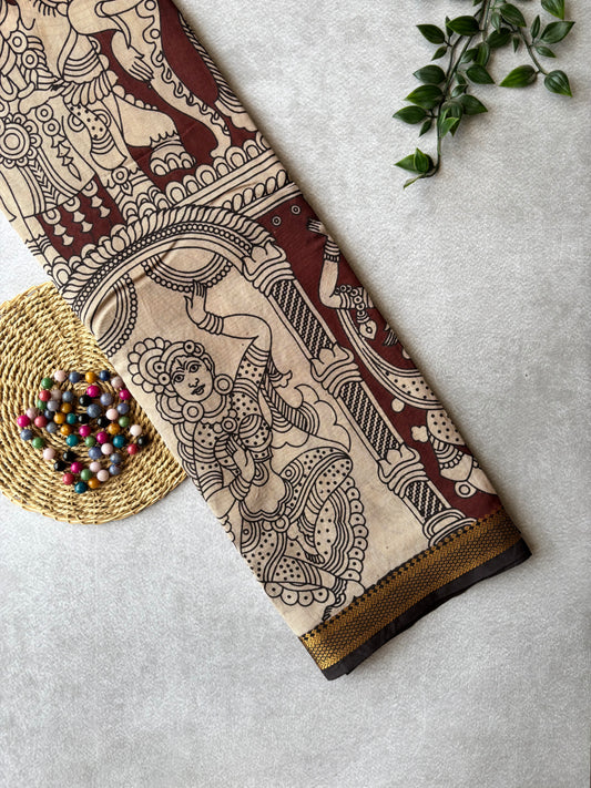 Kalamkari Chennur Silk - Maroon
