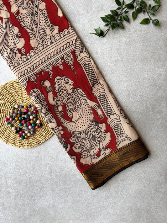 Kalamkari Chennur Silk - Red
