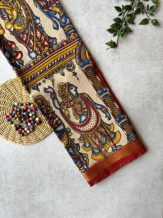 Kalamkari Chennur Silk - Ivory