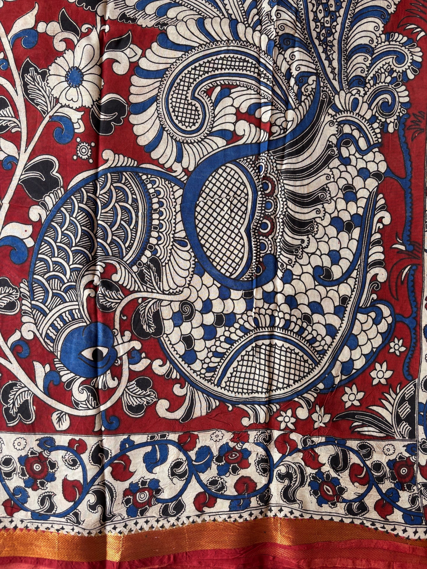 Kalamkari Chennur Silk - Ivory