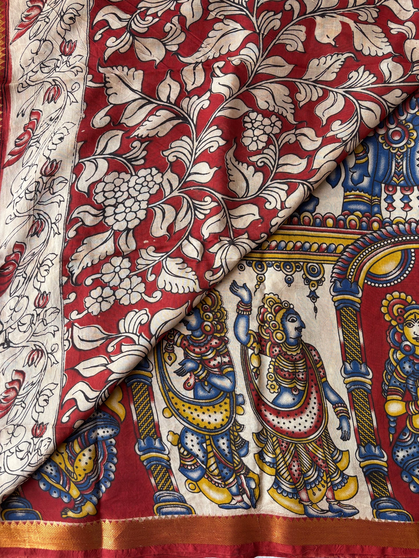 Kalamkari Chennur Silk - Ivory