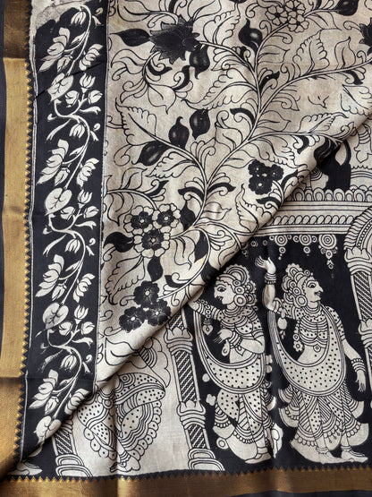 Kalamkari Chennur Silk - Black