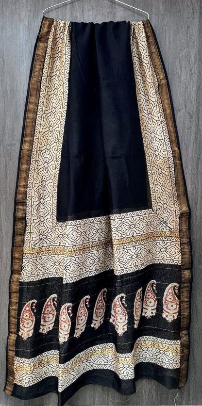 Maheshwari Silk Cotton - Black