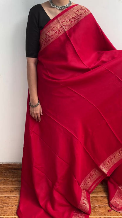 Dola Silk Saree - Red